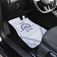 Queen Salote College 100 Years Personalized Car Mats Tonga QSC Heilala Lei White Ngatu Pattern LT14 - Polynesian Pride