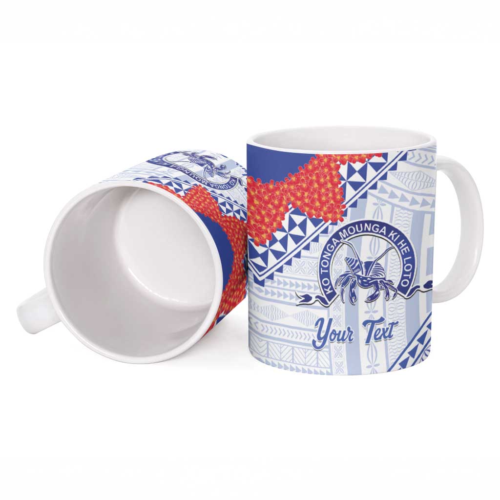 Queen Salote College 100 Years Personalized Ceramic Mug Tonga QSC Heilala Lei White Ngatu Pattern LT14 - Polynesian Pride