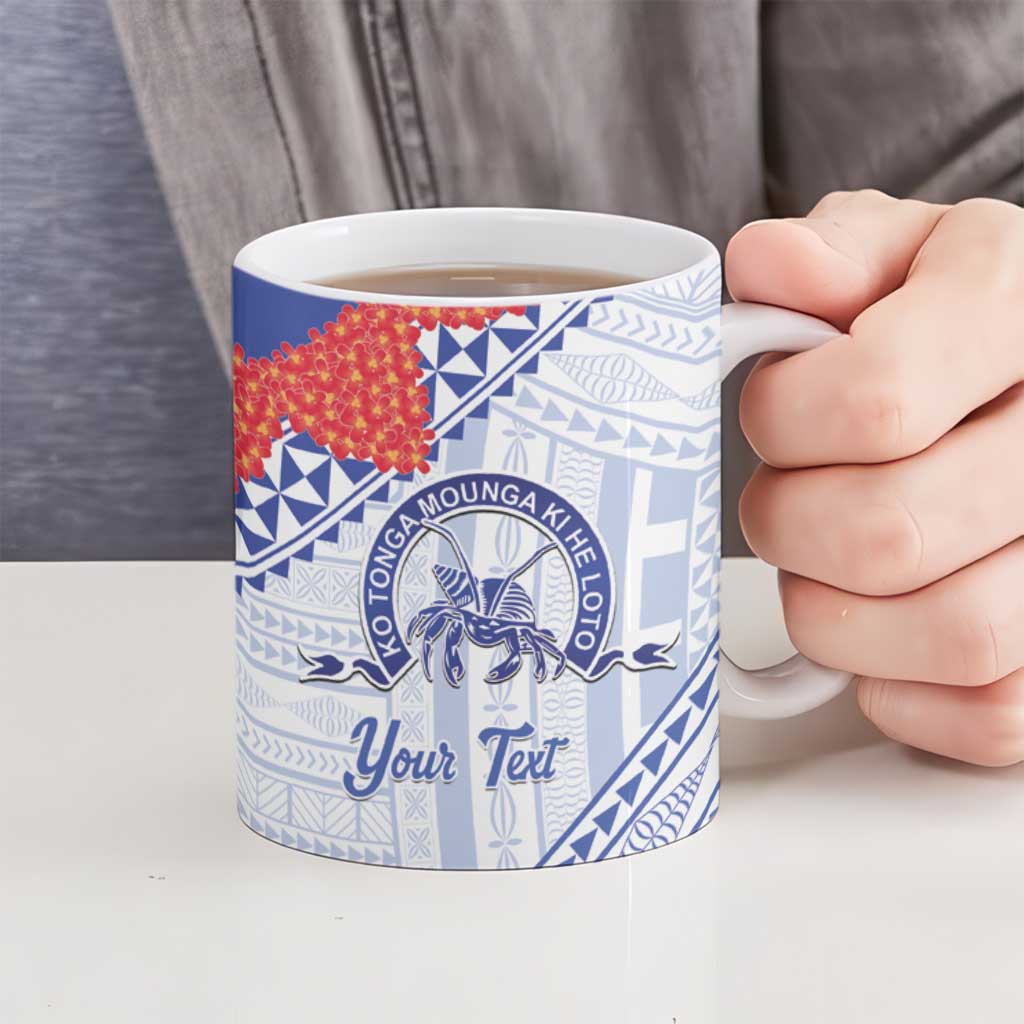 Queen Salote College 100 Years Personalized Ceramic Mug Tonga QSC Heilala Lei White Ngatu Pattern LT14 - Polynesian Pride