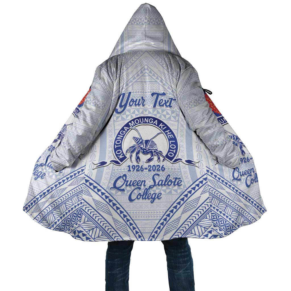 Queen Salote College 100 Years Personalized Cloak Tonga QSC Heilala Lei White Ngatu Pattern LT14 Unisex White - Polynesian Pride