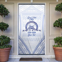 Queen Salote College 100 Years Personalized Door Cover Tonga QSC Heilala Lei White Ngatu Pattern LT14 White - Polynesian Pride
