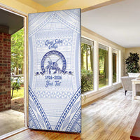 Queen Salote College 100 Years Personalized Door Cover Tonga QSC Heilala Lei White Ngatu Pattern LT14 - Polynesian Pride