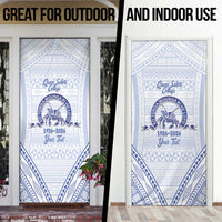 Queen Salote College 100 Years Personalized Door Cover Tonga QSC Heilala Lei White Ngatu Pattern LT14 - Polynesian Pride