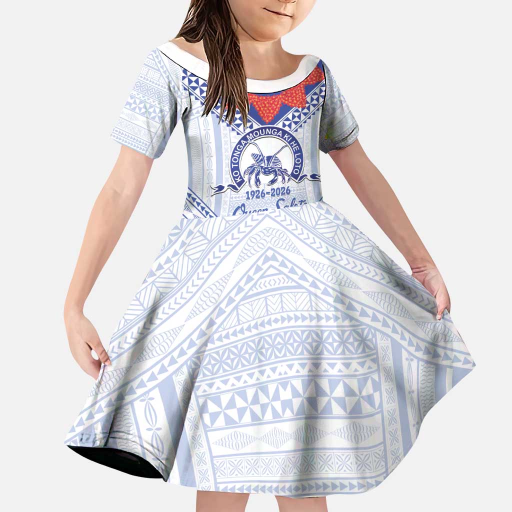 Queen Salote College 100 Years Personalized Family Matching Tank Maxi Dress and Hawaiian Shirt Tonga QSC Heilala Lei White Ngatu Pattern
