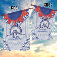 Queen Salote College 100 Years Personalized Garden Flag Tonga QSC Heilala Lei White Ngatu Pattern LT14 - Polynesian Pride