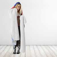 Queen Salote College 100 Years Personalized Hooded Blanket Tonga QSC Heilala Lei White Ngatu Pattern LT14 - Polynesian Pride