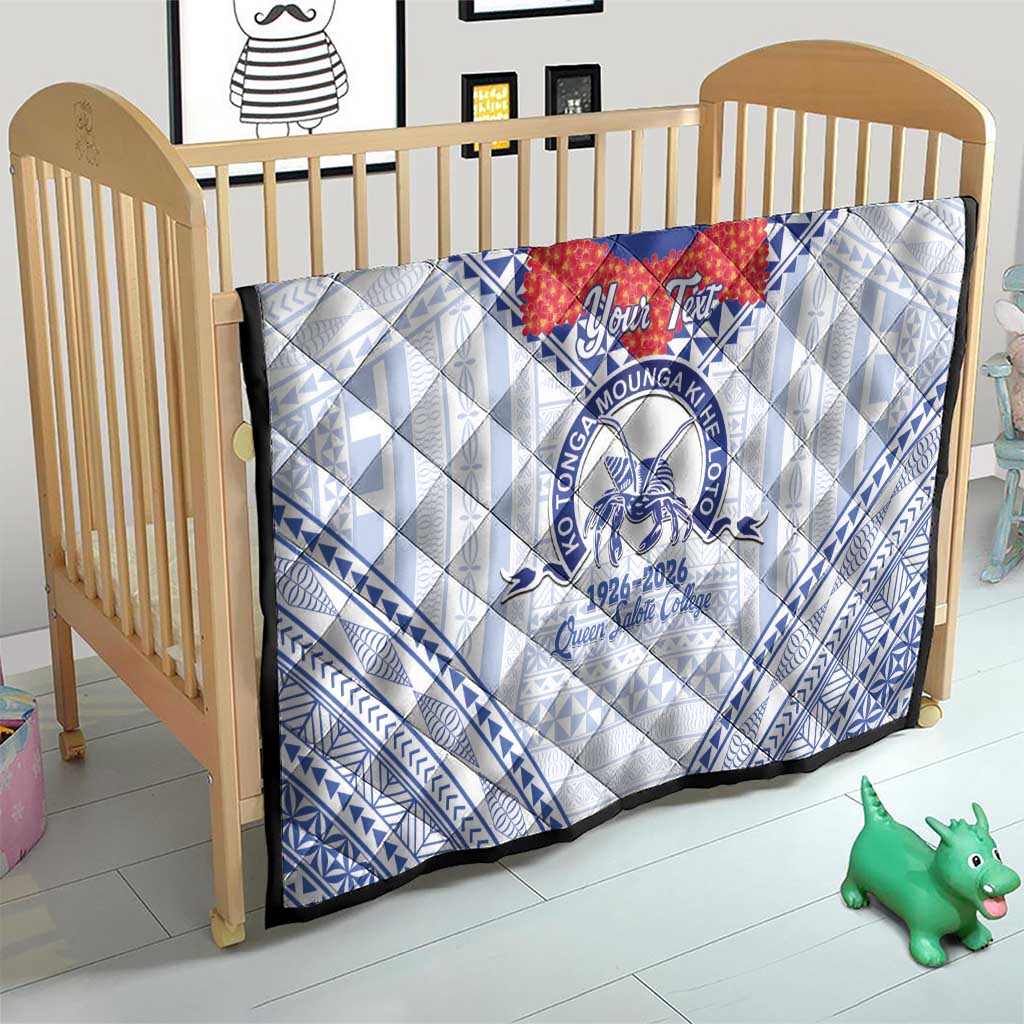 Queen Salote College 100 Years Personalized Quilt Tonga QSC Heilala Lei White Ngatu Pattern LT14 - Polynesian Pride