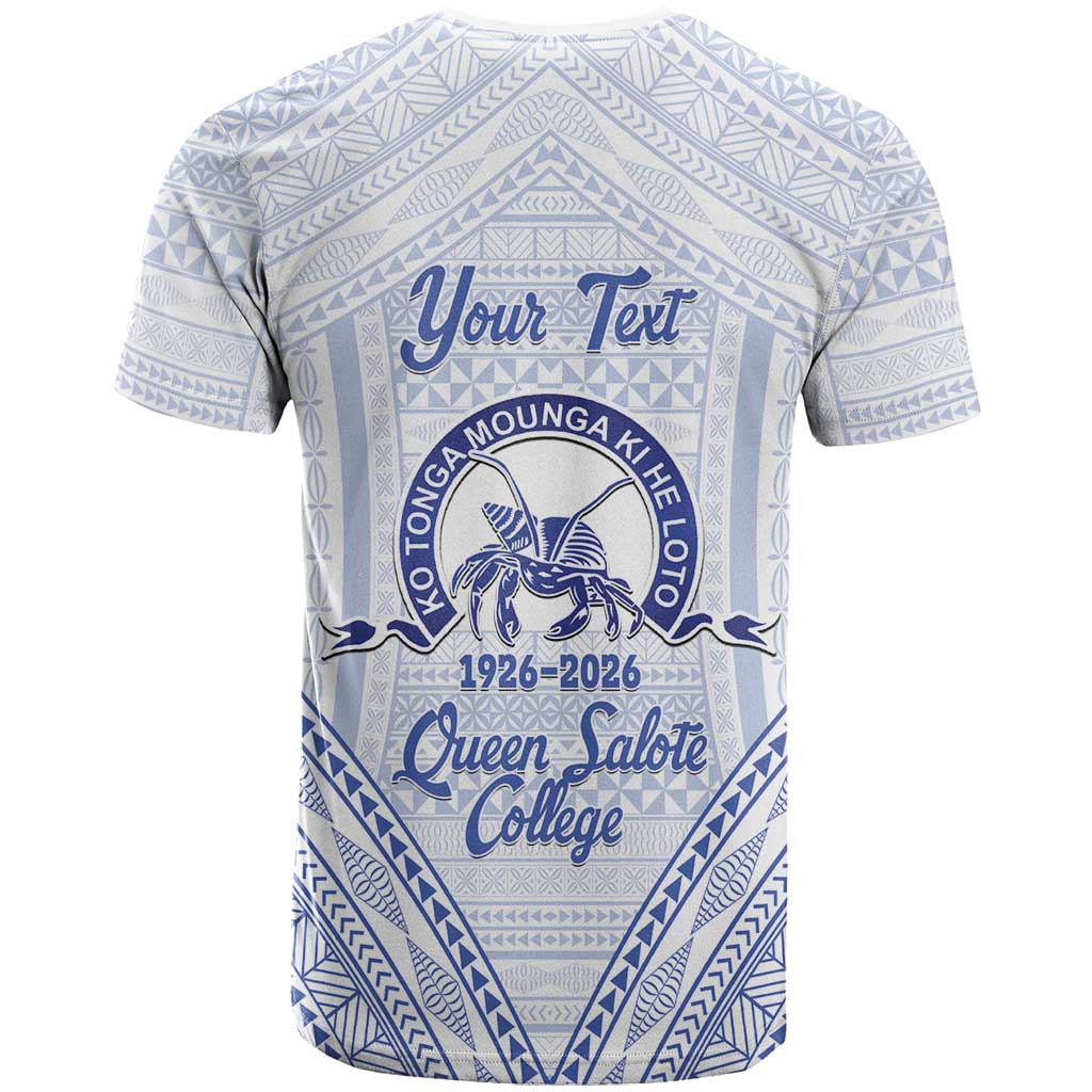 Queen Salote College 100 Years Personalized T Shirt Tonga QSC Heilala Lei White Ngatu Pattern LT14 - Polynesian Pride