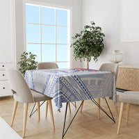 Queen Salote College 100 Years Personalized Tablecloth Tonga QSC Heilala Lei White Ngatu Pattern LT14 - Polynesian Pride