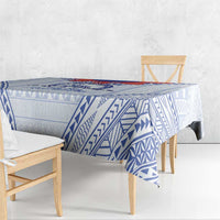 Queen Salote College 100 Years Personalized Tablecloth Tonga QSC Heilala Lei White Ngatu Pattern LT14 - Polynesian Pride