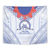 Queen Salote College 100 Years Personalized Tapestry Tonga QSC Heilala Lei White Ngatu Pattern LT14 - Polynesian Pride