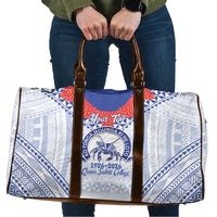 Queen Salote College 100 Years Personalized Travel Bag Tonga QSC Heilala Lei White Ngatu Pattern LT14 White - Polynesian Pride