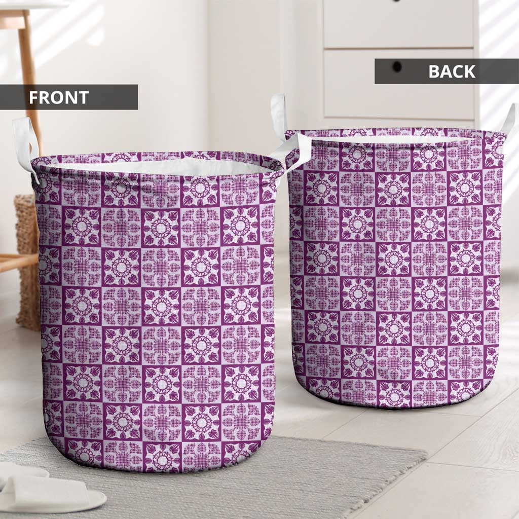 Poni Palaka Quilt Hawaii Laundry Basket Hawaiian Tropical Monstera Sea Turtle LT14 - Polynesian Pride