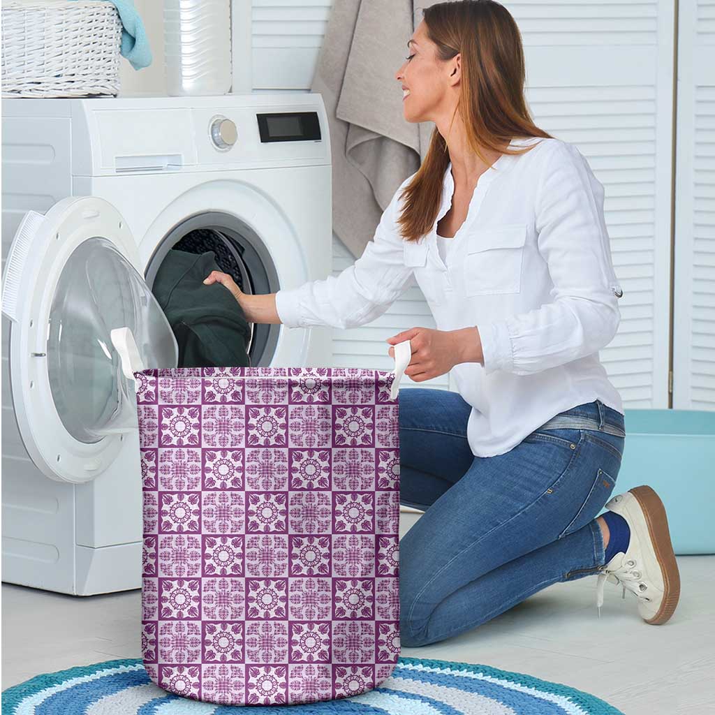 Poni Palaka Quilt Hawaii Laundry Basket Hawaiian Tropical Monstera Sea Turtle LT14 - Polynesian Pride