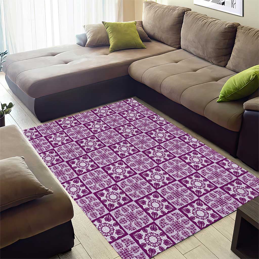 Poni Palaka Quilt Hawaii Area Rug Hawaiian Tropical Monstera Sea Turtle LT14 - Polynesian Pride