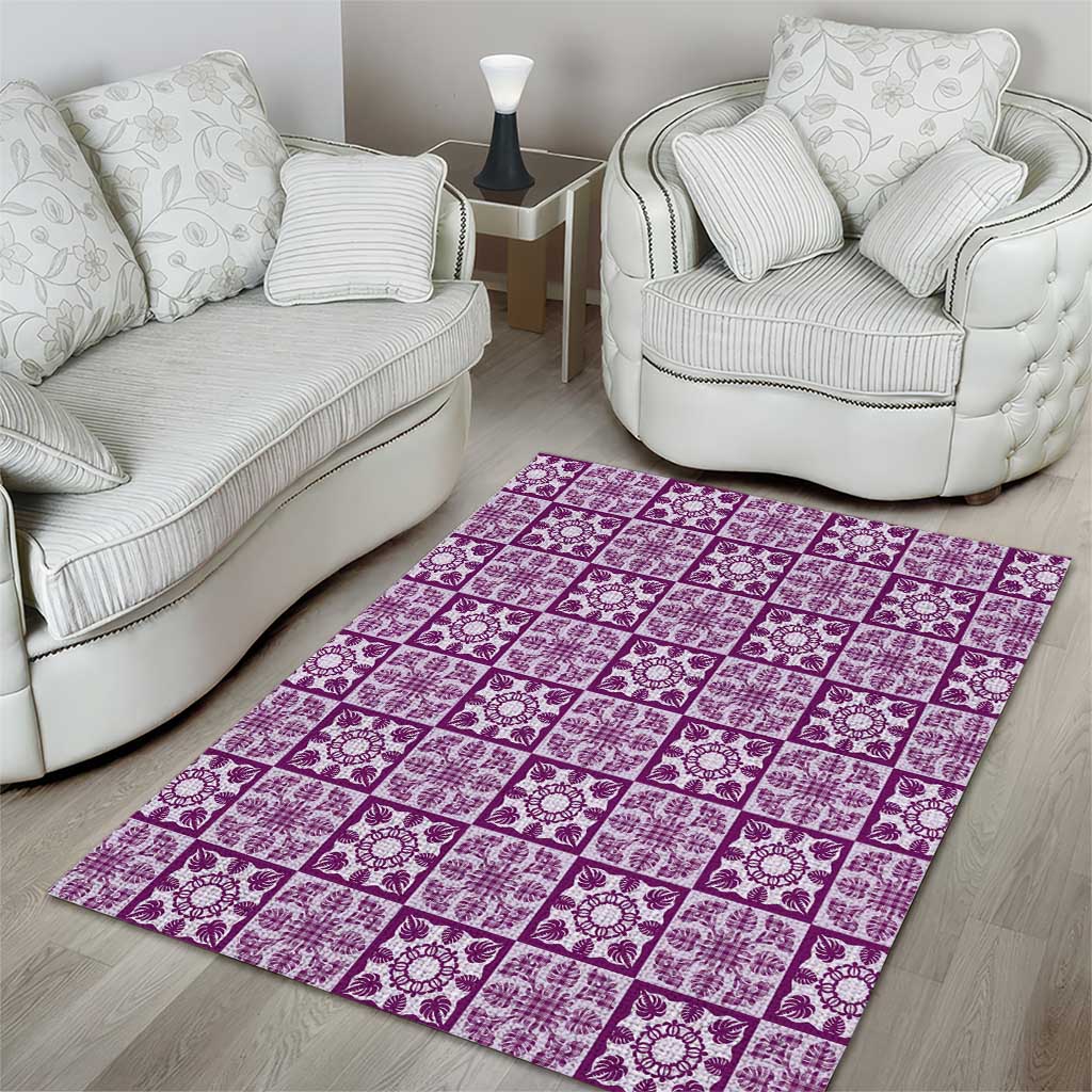 Poni Palaka Quilt Hawaii Area Rug Hawaiian Tropical Monstera Sea Turtle LT14 - Polynesian Pride