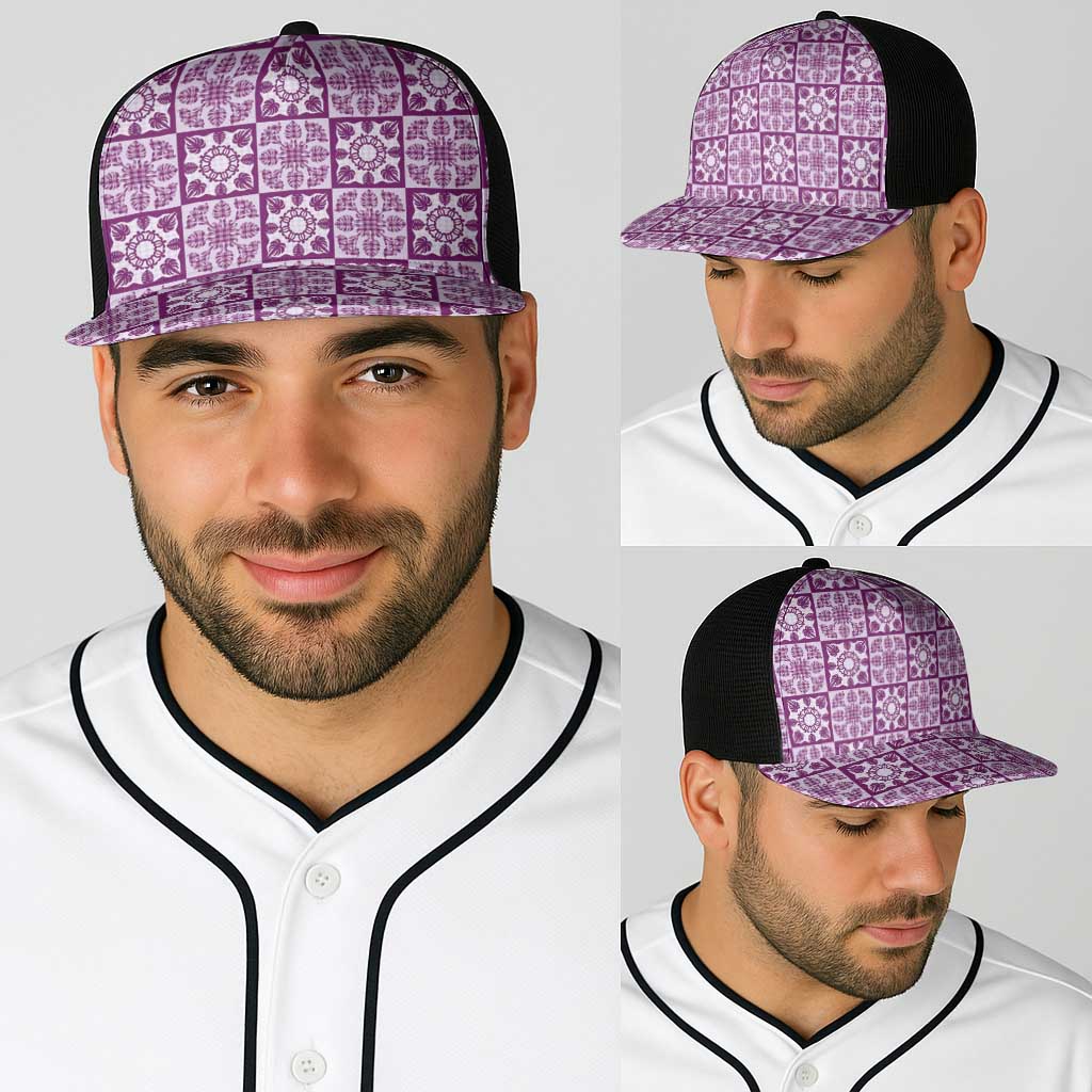 Poni Palaka Quilt Hawaii Baseball Net Cap Hawaiian Tropical Monstera Sea Turtle LT14 - Polynesian Pride