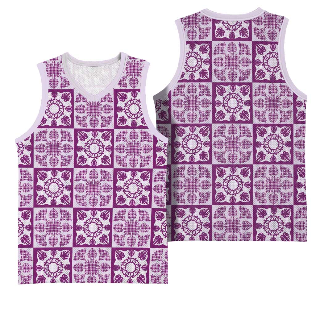 Poni Palaka Quilt Hawaii Basketball Jersey Hawaiian Tropical Monstera Sea Turtle LT14 - Polynesian Pride