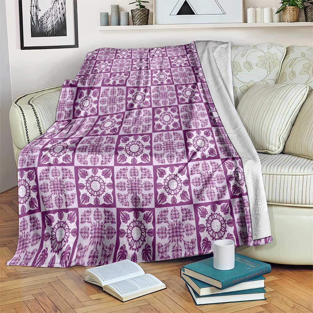 Poni Palaka Quilt Hawaii Blanket Hawaiian Tropical Monstera Sea Turtle LT14 Purple - Polynesian Pride