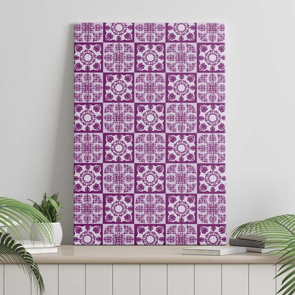 Poni Palaka Quilt Hawaii Canvas Wall Art Hawaiian Tropical Monstera Sea Turtle LT14 - Polynesian Pride