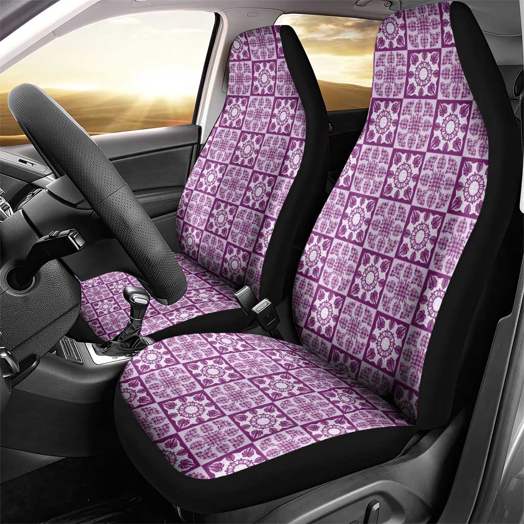 Poni Palaka Quilt Hawaii Car Seat Cover Hawaiian Tropical Monstera Sea Turtle LT14 - Polynesian Pride