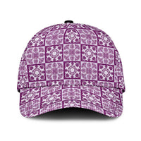 Poni Palaka Quilt Hawaii Classic Cap Hawaiian Tropical Monstera Sea Turtle LT14 Universal Fit Purple - Polynesian Pride