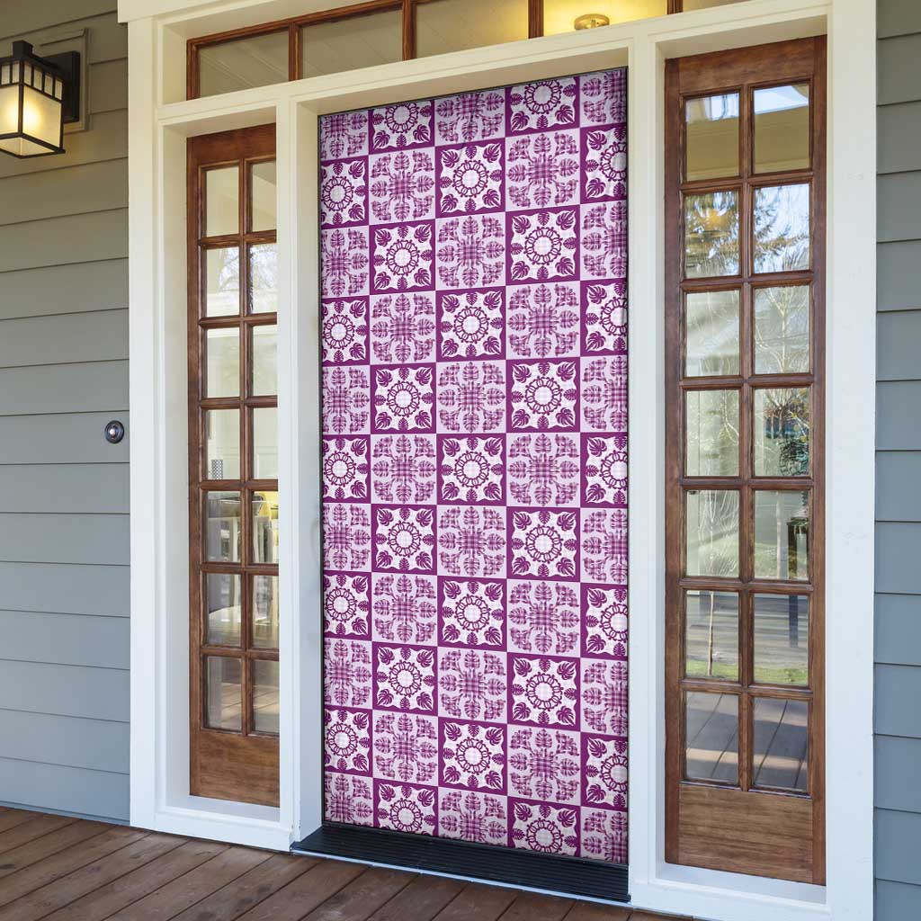 Poni Palaka Quilt Hawaii Door Cover Hawaiian Tropical Monstera Sea Turtle LT14 - Polynesian Pride