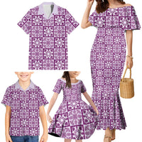 Poni Palaka Quilt Hawaii Family Matching Mermaid Dress and Hawaiian Shirt Hawaiian Tropical Monstera Sea Turtle
