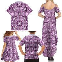 Poni Palaka Quilt Hawaii Family Matching Summer Maxi Dress and Hawaiian Shirt Hawaiian Tropical Monstera Sea Turtle