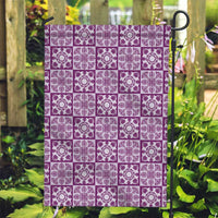 Poni Palaka Quilt Hawaii Garden Flag Hawaiian Tropical Monstera Sea Turtle LT14 Garden Flag Purple - Polynesian Pride