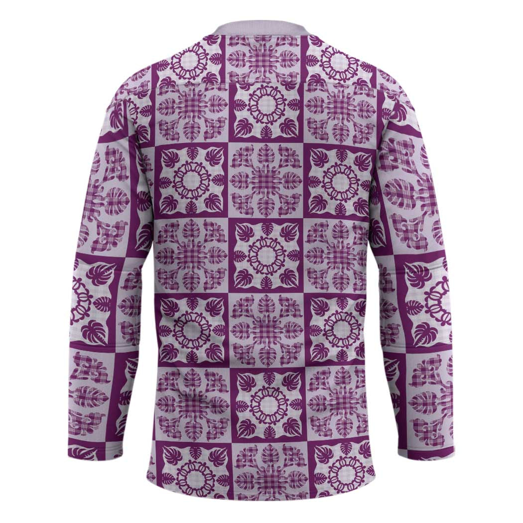Poni Palaka Quilt Hawaii Hockey Jersey Hawaiian Tropical Monstera Sea Turtle LT14 - Polynesian Pride