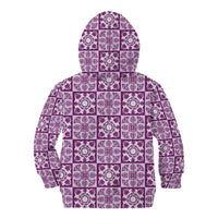 Poni Palaka Quilt Hawaii Kid Hoodie Hawaiian Tropical Monstera Sea Turtle LT14 - Polynesian Pride