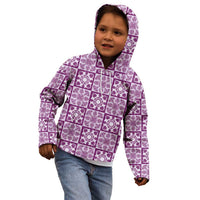 Poni Palaka Quilt Hawaii Kid Hoodie Hawaiian Tropical Monstera Sea Turtle LT14 - Polynesian Pride