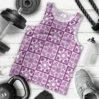 Poni Palaka Quilt Hawaii Men Tank Top Hawaiian Tropical Monstera Sea Turtle LT14 - Polynesian Pride