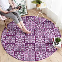 Poni Palaka Quilt Hawaii Round Carpet Hawaiian Tropical Monstera Sea Turtle LT14 - Polynesian Pride
