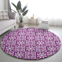 Poni Palaka Quilt Hawaii Round Carpet Hawaiian Tropical Monstera Sea Turtle LT14 - Polynesian Pride