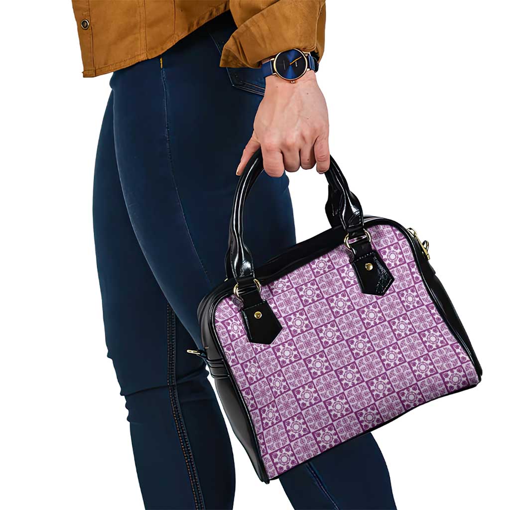 Poni Palaka Quilt Hawaii Shoulder Handbag Hawaiian Tropical Monstera Sea Turtle LT14 - Polynesian Pride