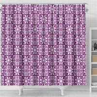 Poni Palaka Quilt Hawaii Shower Curtain Hawaiian Tropical Monstera Sea Turtle LT14 - Polynesian Pride