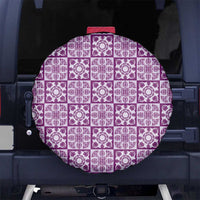 Poni Palaka Quilt Hawaii Spare Tire Cover Hawaiian Tropical Monstera Sea Turtle LT14 No hole Purple - Polynesian Pride