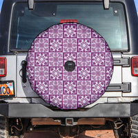 Poni Palaka Quilt Hawaii Spare Tire Cover Hawaiian Tropical Monstera Sea Turtle LT14 Purple - Polynesian Pride