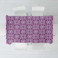 Poni Palaka Quilt Hawaii Tablecloth Hawaiian Tropical Monstera Sea Turtle LT14 Purple - Polynesian Pride