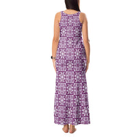Poni Palaka Quilt Hawaii Tank Maxi Dress Hawaiian Tropical Monstera Sea Turtle LT14 - Polynesian Pride