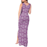 Poni Palaka Quilt Hawaii Tank Maxi Dress Hawaiian Tropical Monstera Sea Turtle LT14 - Polynesian Pride