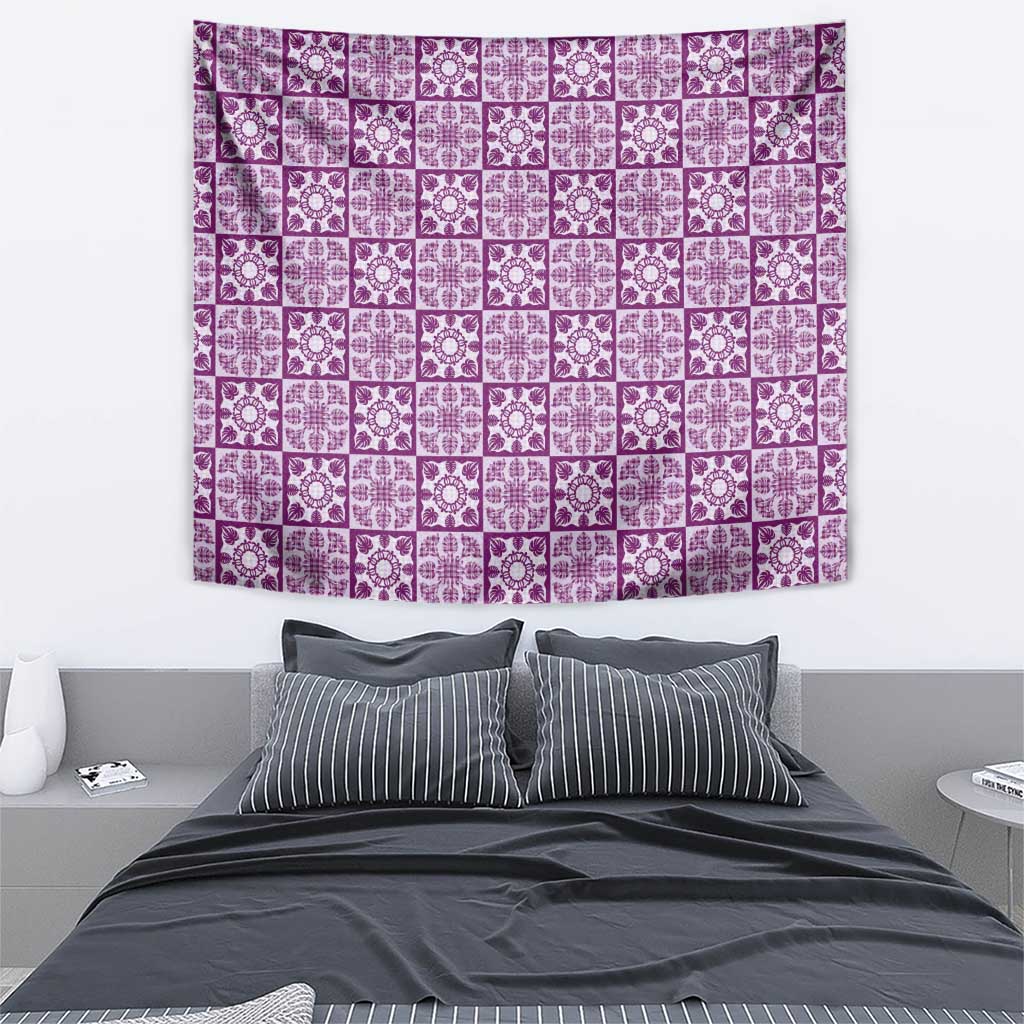 Poni Palaka Quilt Hawaii Tapestry Hawaiian Tropical Monstera Sea Turtle LT14 - Polynesian Pride