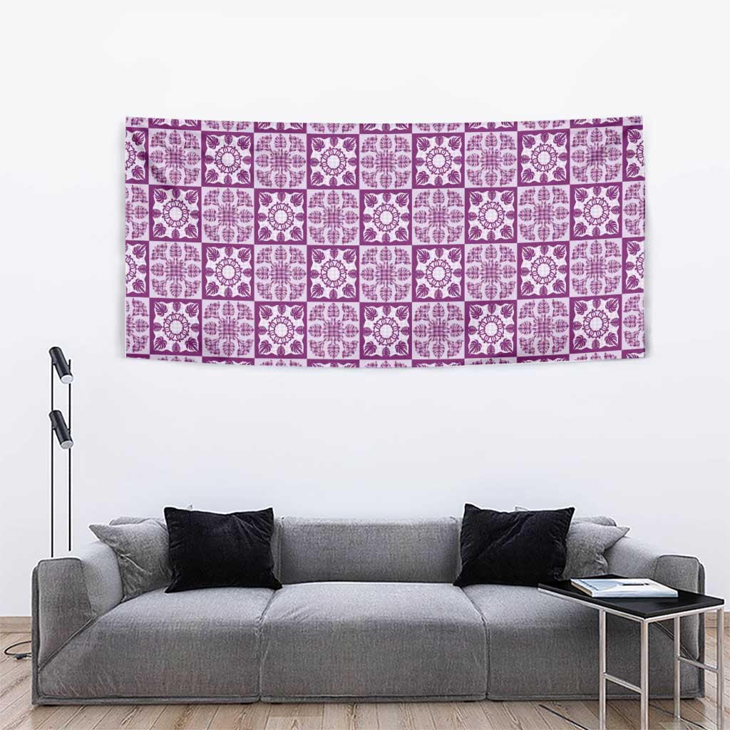Poni Palaka Quilt Hawaii Tapestry Hawaiian Tropical Monstera Sea Turtle LT14 - Polynesian Pride