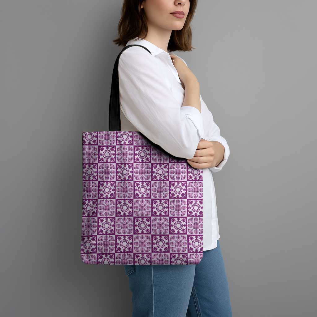 Poni Palaka Quilt Hawaii Tote Bag Hawaiian Tropical Monstera Sea Turtle LT14 - Polynesian Pride