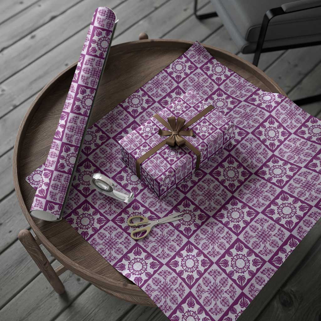 Poni Palaka Quilt Hawaii Wrapping Paper Hawaiian Tropical Monstera Sea Turtle LT14 - Polynesian Pride