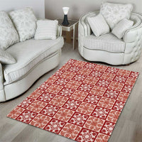 Ulaula Palaka Quilt Hawaii Area Rug Hawaiian Tropical Monstera Sea Turtle LT14 - Polynesian Pride