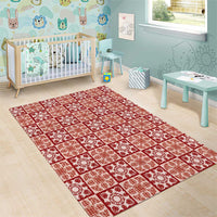 Ulaula Palaka Quilt Hawaii Area Rug Hawaiian Tropical Monstera Sea Turtle LT14 - Polynesian Pride