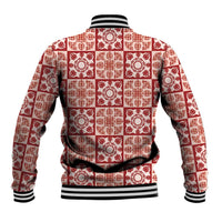 Ulaula Palaka Quilt Hawaii Baseball Jacket Hawaiian Tropical Monstera Sea Turtle LT14 - Polynesian Pride